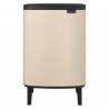 Brabantia Bo Small Hi Trash Can 1010462, 12 L, Smooth and Quiet Opening, Non-Slip Base, Beige