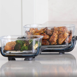 Ninja CRISPi FN102EU 4-in-1 Hot Air Fryer, 1700W, 3.8 + 1.4 L, 70–185°C, TempWare, Ceramic Plates, PFAS-Free, Portable Design, White
