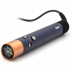 Σίδερο μαλλιών Dyson 107163-01 HS08 Airwrap i.d.™ T1/T2 PBu/RCo Straight + Wavy, 1300 W, 13,5 l/s, Αυτόματη δημιουργία μπούκλων, Ιονισμός, 3 ταχύτητες, 3 θερμοκρασίες, Bluetooth, Μπλε της Πρωσίας/χάλκινο χρώμα