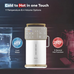 Sistem de purificare a apei NatureFlow Y6 Ultra, 5 litri, Apa calda si rece, Filtrare in 10 etape, Osmoza inversa, Alb/Auriu