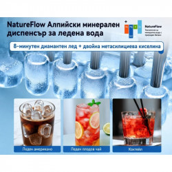 Σύστημα καθαρισμού νερού NatureFlow I4, 4,8 λίτρα, κρύο νερό και παγάκια, φιλτράρισμα 10 σταδίων, αντίστροφη όσμωση, λευκό/γκρι
