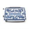 Τοστιέρα SMEG Dolce & Gabbana Blu Mediterraneo TSF01DGBEU, 950 W, 2 φέτες, 6 επίπεδα, Δοχείο για ψίχουλα, Ενσωματωμένο καλώδιο, Ανοξείδωτο ατσάλι, Μπλε