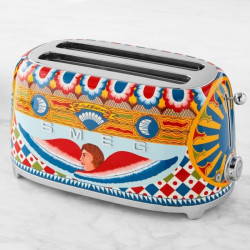 Тостер за хляб SMEG Dolce & Gabbana Sicily is my Love! TSF02DGEU, 1500W, 4 филии, 6 нива, Тавичка за трохи, Вграден кабел, Неръждаема стомана, Многоцветен