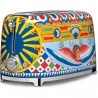 Prajitor de paine SMEG Dolce & Gabbana Sicily is my Love! TSF02DGEU, 1500 W, 4 felii, 6 trepte, Tava pentru firimituri, Cablu integrat, Otel inoxidabil, Multicolor