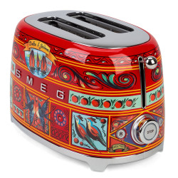 Тостер за хляб SMEG Dolce & Gabbana Sicily is my Love! TSF01DGEU, 950W, 2 филии, 6 нива, Тавичка за трохи, Вграден кабел, Неръждаема стомана, Многоцветен