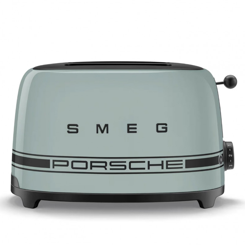 Тостер за хляб SMEG 50's Style Porsche TSF01PSGEU, 950W, 2 филии, 6 нива, Тавичка за трохи, Вграден кабел, Неръждаема стомана, Зелен