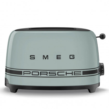 Prajitor de paine SMEG 50's Style Porsche TSF01PSGEU, 950 W, 2 felii, 6 trepte, Tava pentru firimituri, Cablu integrat, Otel inoxidabil, Verde