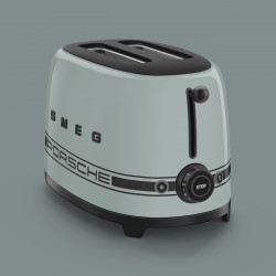Τοστιέρα SMEG 50's Style Porsche TSF01PSGEU, 950 W, 2 φέτες, 6 επίπεδα, Δίσκος για ψίχουλα, Ενσωματωμένο καλώδιο, Ανοξείδωτο ατσάλι, Πράσινο