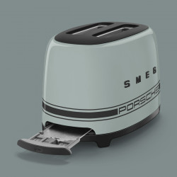 Τοστιέρα SMEG 50's Style Porsche TSF01PSGEU, 950 W, 2 φέτες, 6 επίπεδα, Δίσκος για ψίχουλα, Ενσωματωμένο καλώδιο, Ανοξείδωτο ατσάλι, Πράσινο