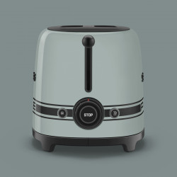 Τοστιέρα SMEG 50's Style Porsche TSF01PSGEU, 950 W, 2 φέτες, 6 επίπεδα, Δίσκος για ψίχουλα, Ενσωματωμένο καλώδιο, Ανοξείδωτο ατσάλι, Πράσινο