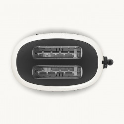 Prajitor de paine SMEG 50's Style Porsche TSF01PCWEU, 950 W, 2 felii, 6 trepte, Tava pentru firimituri, Cablu integrat, Otel inoxidabil, Alb