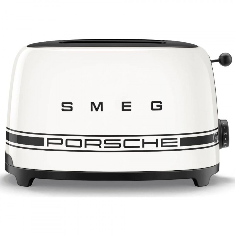 Τοστιέρα SMEG 50's Style Porsche TSF01PCWEU, 950 W, 2 φέτες, 6 επίπεδα, Δίσκος για ψίχουλα, Ενσωματωμένο καλώδιο, Ανοξείδωτο ατσάλι, Λευκό