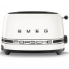 Тостер за хляб SMEG 50's Style Porsche TSF01PCWEU, 950W, 2 филии, 6 нива, Тавичка за трохи, Вграден кабел, Неръждаема стомана, Бял