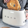 Prajitor de paine SMEG 50's Style TSF01WHEU, 950 W, 2 felii, 6 trepte, Tava pentru firimituri, Cablu integrat, Otel inoxidabil, Alb