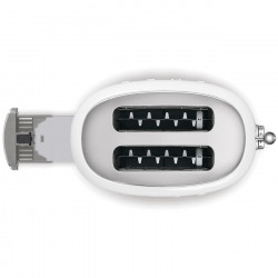 SMEG 50's Style TSF01WHEU Toaster, 950W, 2-slice, 6 settings, Crumb tray, Retractable cord, Stainless steel, White
