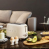 Τοστιέρα SMEG 50's Style TSF01CREU, 950 W, 2 φέτες, 6 επίπεδα, Δοχείο για ψίχουλα, Ενσωματωμένο καλώδιο, Ανοξείδωτο ατσάλι, Κρεμ