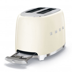 Prajitor de paine SMEG 50's Style TSF01CREU, 950 W, 2 felii, 6 trepte, Tava pentru firimituri, Cablu integrat, Otel inoxidabil, Crem