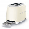 Prajitor de paine SMEG 50's Style TSF01CREU, 950 W, 2 felii, 6 trepte, Tava pentru firimituri, Cablu integrat, Otel inoxidabil, Crem