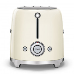 Prajitor de paine SMEG 50's Style TSF01CREU, 950 W, 2 felii, 6 trepte, Tava pentru firimituri, Cablu integrat, Otel inoxidabil, Crem