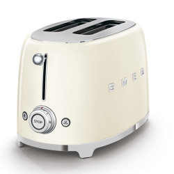 Prajitor de paine SMEG 50's Style TSF01CREU, 950 W, 2 felii, 6 trepte, Tava pentru firimituri, Cablu integrat, Otel inoxidabil, Crem