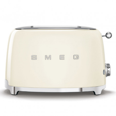 Prajitor de paine SMEG 50's Style TSF01CREU, 950 W, 2 felii, 6 trepte, Tava pentru firimituri, Cablu integrat, Otel inoxidabil, Crem