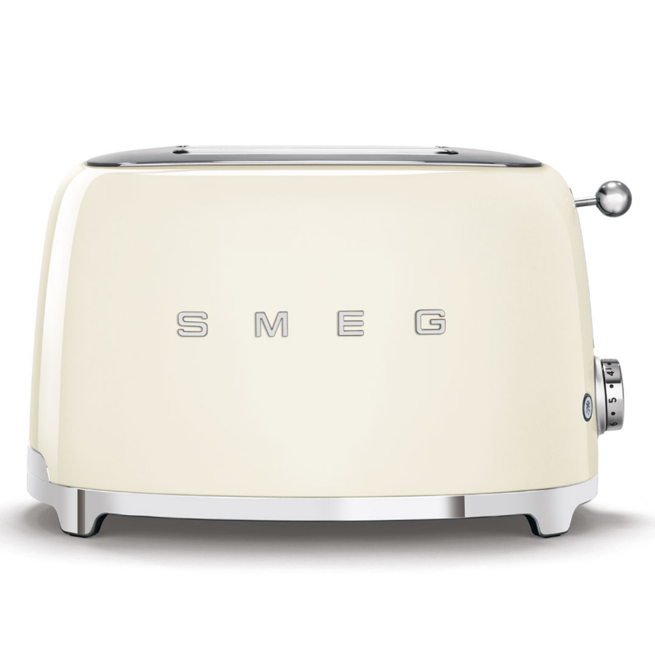 Тостер за хляб SMEG 50's Style TSF01CREU, 950W, 2 филии, 6 нива, Тавичка за трохи, Вграден кабел, Неръждаема стомана, Кремав