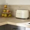 Prajitor de paine SMEG 50's Style TSF01CREU, 950 W, 2 felii, 6 trepte, Tava pentru firimituri, Cablu integrat, Otel inoxidabil, Crem