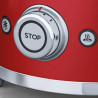 Prajitor de paine SMEG 50's Style TSF01RDEU, 950 W, 2 felii, 6 trepte, Tava pentru firimituri, Cablu integrat, Otel inoxidabil, Rosu