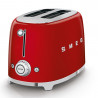 Τοστιέρα SMEG 50's Style TSF01RDEU, 950 W, 2 φέτες, 6 επίπεδα, Δίσκος για ψίχουλα, Ενσωματωμένο καλώδιο, Ανοξείδωτο ατσάλι, Κόκκινο