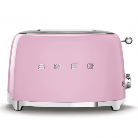 Prajitor de paine SMEG 50's Style TSF01PKEU, 950 W, 2 felii, 6 trepte, Tava pentru firimituri, Cablu integrat, Otel inoxidabil, Roz