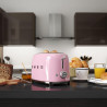 SMEG 50's Style TSF01PKEU kenyérpirító, 950 W, 2 szelet, 6 fokozat, morzsatartó, beépített kábel, rozsdamentes acél, rózsaszín