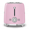 Prajitor de paine SMEG 50's Style TSF01PKEU, 950 W, 2 felii, 6 trepte, Tava pentru firimituri, Cablu integrat, Otel inoxidabil, Roz