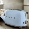 Тостер за хляб SMEG 50's Style TSF01PBEU, 950W, 2 филии, 6 нива, Тавичка за трохи, Вграден кабел, Неръждаема стомана, Син