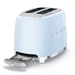 Τοστιέρα SMEG 50's Style TSF01PBEU, 950 W, 2 φέτες, 6 επίπεδα, Δίσκος για ψίχουλα, Ενσωματωμένο καλώδιο, Ανοξείδωτο ατσάλι, Μπλε
