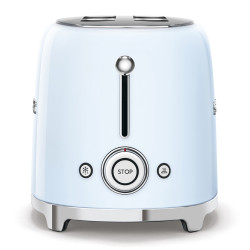 SMEG 50's Style TSF01PBEU Toaster, 950W, 2-slice, 6 settings, Crumb tray, Retractable cord, Stainless steel, Blue