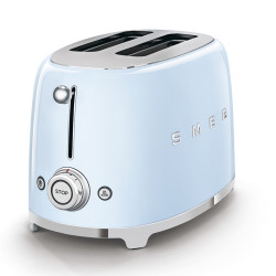 SMEG 50's Style TSF01PBEU Toaster, 950W, 2-slice, 6 settings, Crumb tray, Retractable cord, Stainless steel, Blue