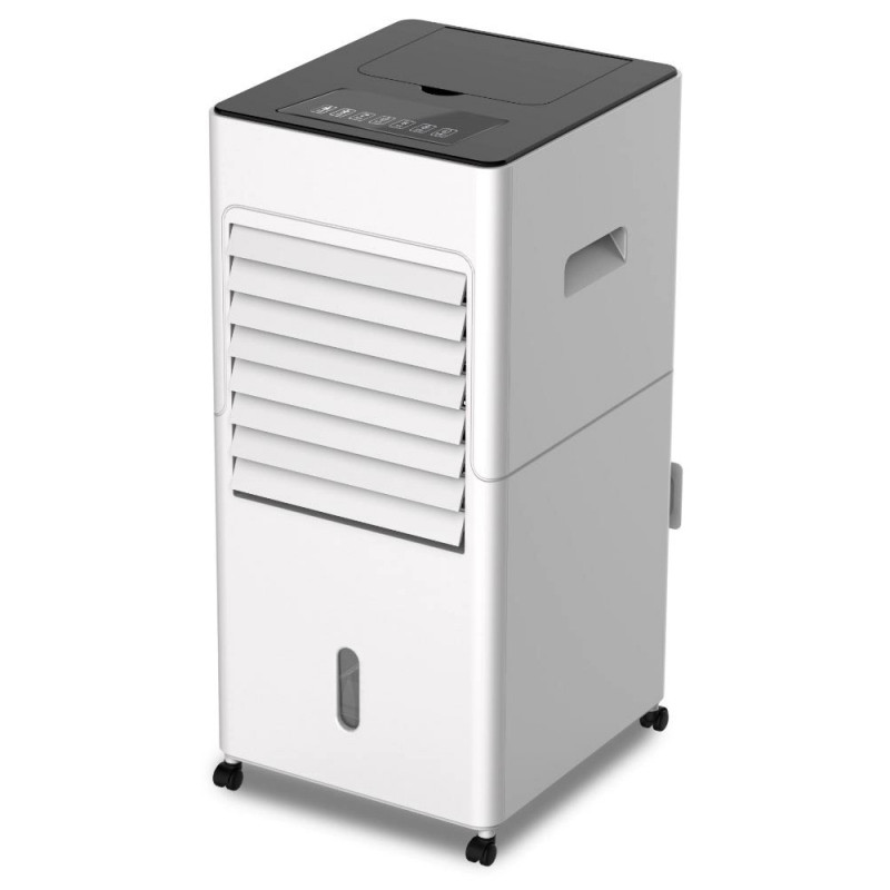 Охладител и овлажнител за въздух с функция отопление NostroLux NL51761AH, 65-2000W, 6 л, 3 режима, Таймер, Воден филтър, Осцилация, Дистанционно, Колелца, Бял