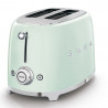 SMEG 50's Style TSF01PGEU kenyérpirító, 950 W, 2 szelet, 6 fokozat, morzsatartó, beépített kábel, rozsdamentes acél, zöld