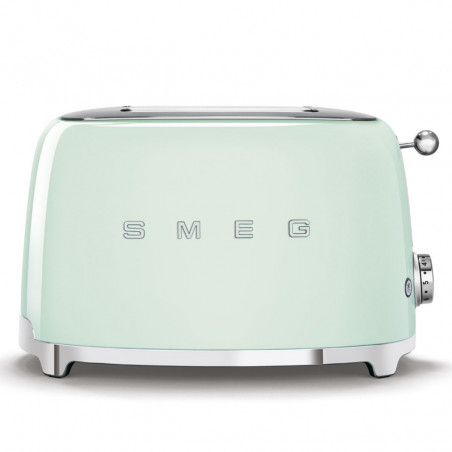 Τοστιέρα SMEG 50's Style TSF01PGEU, 950 W, 2 φέτες, 6 επίπεδα, Δίσκος για ψίχουλα, Ενσωματωμένο καλώδιο, Ανοξείδωτο ατσάλι, Πράσινο