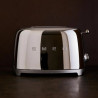 Тостер за хляб SMEG 50's Style TSF01SSEU, 950W, 2 филии, 6 нива, Тавичка за трохи, Вграден кабел, Неръждаема стомана, Сребрист