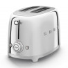 Тостер за хляб SMEG 50's Style TSF01SSEU, 950W, 2 филии, 6 нива, Тавичка за трохи, Вграден кабел, Неръждаема стомана, Сребрист