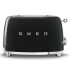 Тостер за хляб SMEG 50's Style TSF01BLEU, 950W, 2 филии, 6 нива, Тавичка за трохи, Вграден кабел, Неръждаема стомана, Черен