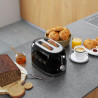 Тостер за хляб SMEG 50's Style TSF01BLEU, 950W, 2 филии, 6 нива, Тавичка за трохи, Вграден кабел, Неръждаема стомана, Черен