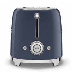 Тостер за хляб SMEG 50's Style TSF01NBEU, 950W, 2 филии, 6 нива, Тавичка за трохи, Вграден кабел, Неръждаема стомана, Тъмносин
