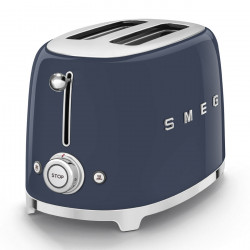 Тостер за хляб SMEG 50's Style TSF01NBEU, 950W, 2 филии, 6 нива, Тавичка за трохи, Вграден кабел, Неръждаема стомана, Тъмносин