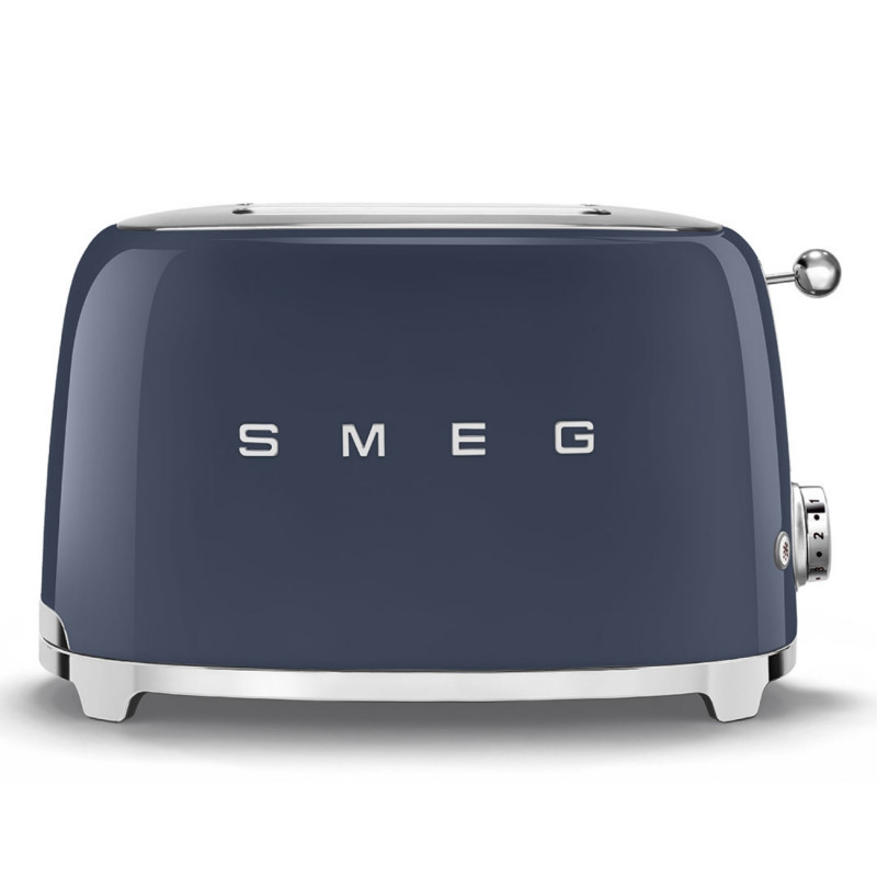 Тостер за хляб SMEG 50's Style TSF01NBEU, 950W, 2 филии, 6 нива, Тавичка за трохи, Вграден кабел, Неръждаема стомана, Тъмносин