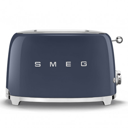Тостер за хляб SMEG 50's Style TSF01NBEU, 950W, 2 филии, 6 нива, Тавичка за трохи, Вграден кабел, Неръждаема стомана, Тъмносин