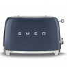 Тостер за хляб SMEG 50's Style TSF01NBEU, 950W, 2 филии, 6 нива, Тавичка за трохи, Вграден кабел, Неръждаема стомана, Тъмносин