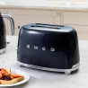 Тостер за хляб SMEG 50's Style TSF01NBEU, 950W, 2 филии, 6 нива, Тавичка за трохи, Вграден кабел, Неръждаема стомана, Тъмносин