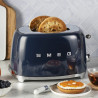 Тостер за хляб SMEG 50's Style TSF01NBEU, 950W, 2 филии, 6 нива, Тавичка за трохи, Вграден кабел, Неръждаема стомана, Тъмносин